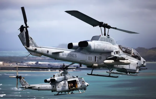 Flight, case, USA, sea, helicopters, infantry, Bell UH-1Y