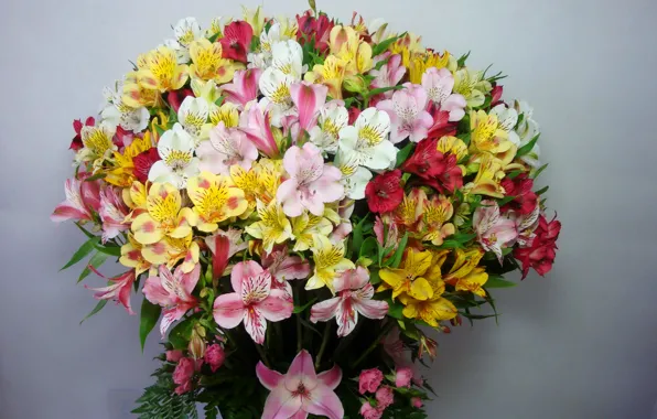 Photo, Flowers, Bouquet, Alstremeria