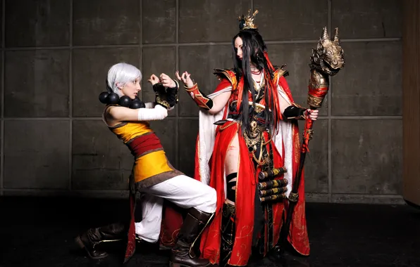 Girls, Diablo, cosplay, Wizard, Monk