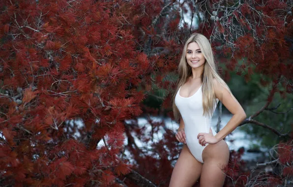 Smile, model, figure, blonde, beauty
