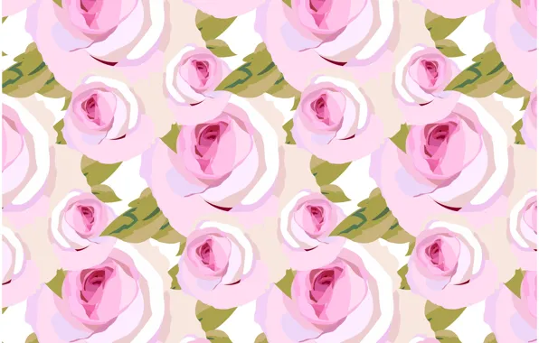 Roses, Pink, background, pattern, roses