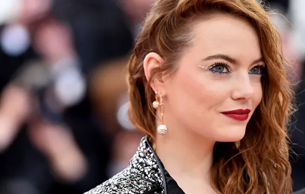 Look, makeup, sequins, actress, Emma Stone, Emma Stone