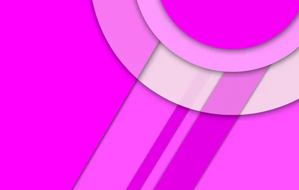 White, line, circles, pink, Android, material