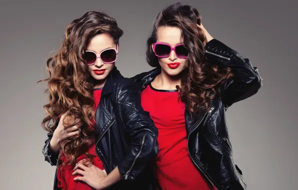 Picture style, girls, hair, glasses, face, model, jackets