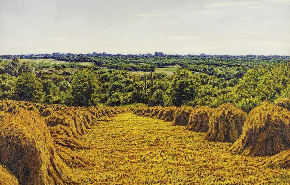 Picture landscape, picture, stack, wheat fields, MOP, Gustave Cariot, Gustave Cairo