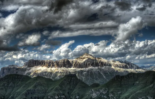 The sky, mountains, nature, Italy, Trento, Canazei, Sella Group - Pian dei Fiacconi