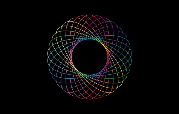 Line, abstraction, color, round, rainbow, ring, the volume