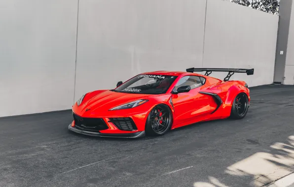 Chevrolet, Red, Chevrolet Corvette, Sportcar, Pandem