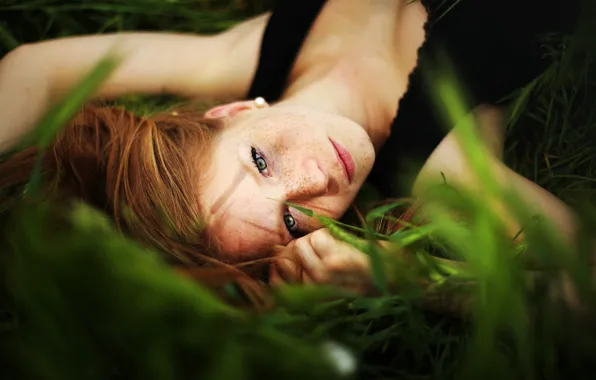 Picture look, face, portrait, freckles, red