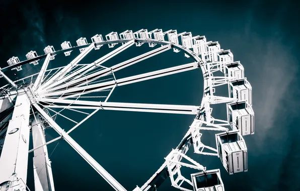 Picture the sky, background, wheel, carousel