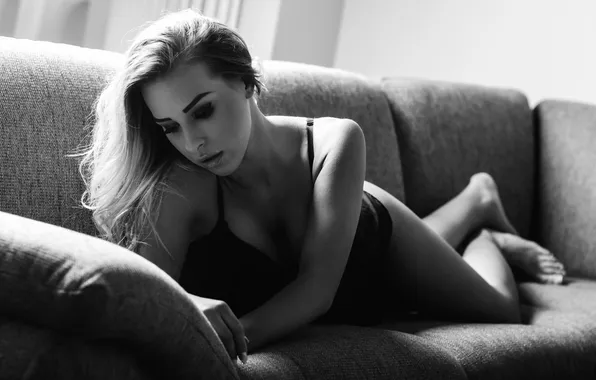 Light, body, b/W, window, legs, beauty, on the couch, the temptation