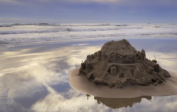 Sand, sea, wave, shore, seascape