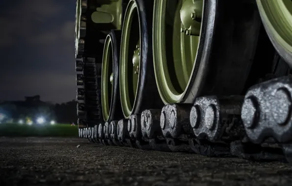 Picture macro, excerpt, blur, tank, night road, bokeh, headlights, track