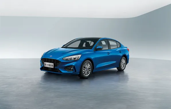 Picture blue, China, Ford, Focus, Edge, Sedan, 2019