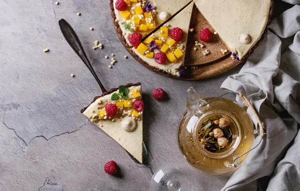 Berries, tea, pie, mango, dessert, Natasha Breen
