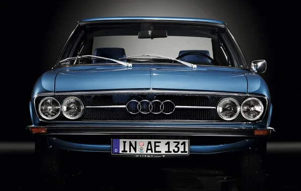 Audi, Auto, Blue, Retro, Machine, Grille, The front, 100