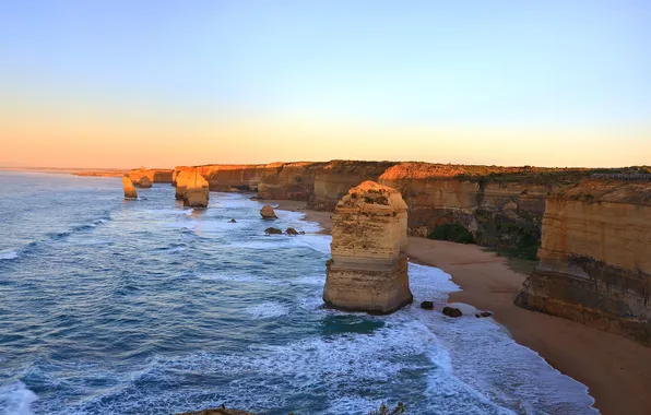 Picture sea, the sky, sunset, the ocean, rocks, Australia