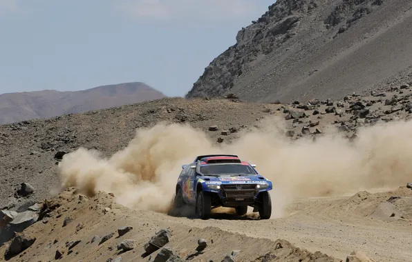 Mountains, Dust, Sport, Volkswagen, Touareg, Rally, Dakar, SUV