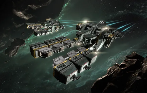 Nebula, asteroids, Space, space, spaceship, eve online, space ship, coooper