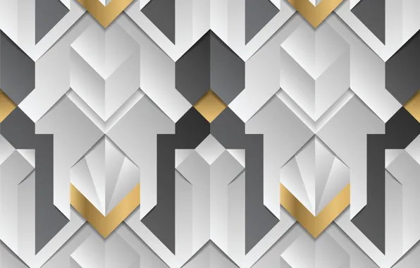 Picture white, abstraction, grey, golden, white, gold, geometry, elements