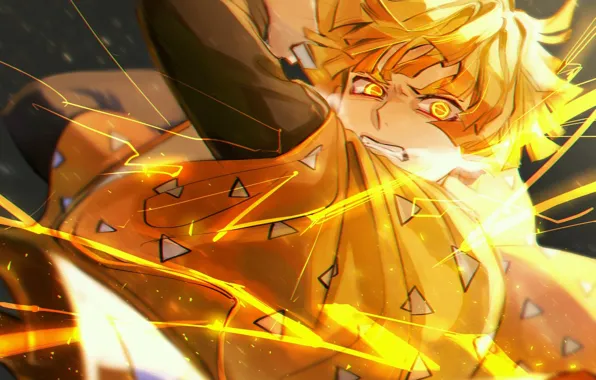 Anger, guy, attacks, Kimetsu no Yaiba, Zenitsu Agatsuma, from li 0130