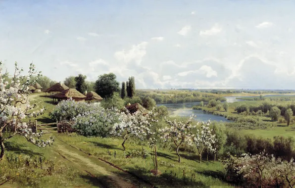 Picture picture, In The Ukraine, Sergeev, The Apple trees in bloom