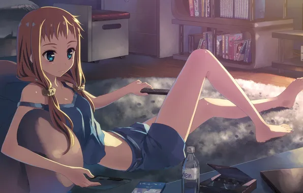 Look, water, girl, room, candy, blonde, remote, lies