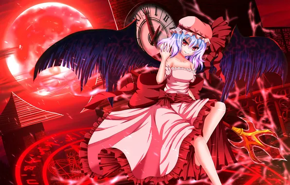 Picture Girl, Smile, Wings, Touhou, Remilia Scarlet, The magic circle, Ddfftasogare