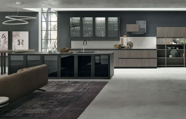 Style, Villa, interior, Italy, kitchen, dining room, dining area, Italian design