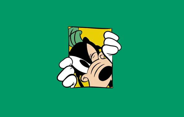 Picture Minimalism, Green, Walt Disney, Walt Disney, Goof, Goofy, Goofy, Green Background