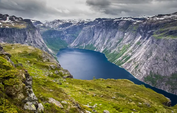 Mountains, nature, lake, NORWAY, LAKE RINGEDALSVATNET