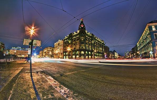 Night, street, Peter, Saint Petersburg, Russia, SPb, St. Petersburg, Nevsky Prospekt