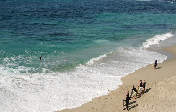 Sand, sea, beach, wave, people