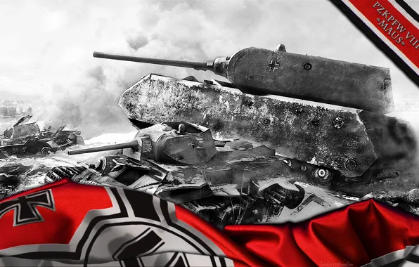 Picture Germany, art, tank, tanks, WoT, World of Tanks, Mouse, Maus