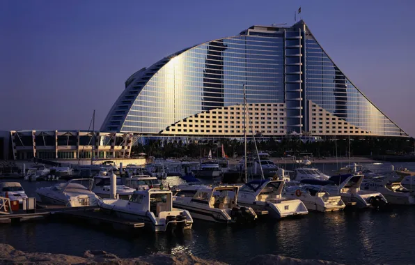 Picture glass, water, reflection, building, boat, architecture