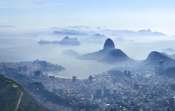 The city, haze, Rio de Janeiro, Rio de Janeiro