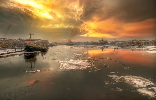 Picture river, view, Saint Petersburg, Russia, Neva