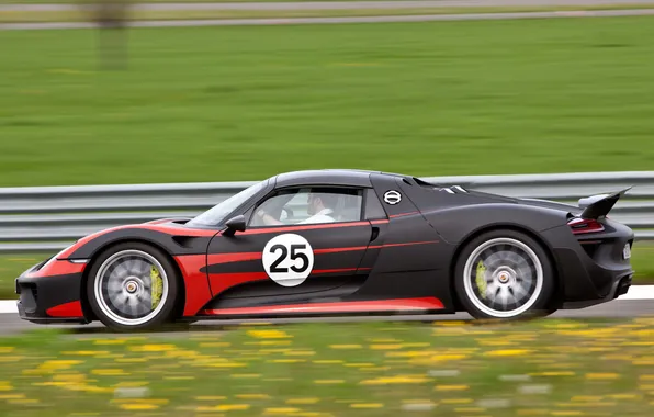 Auto, Prototype, Porsche, side view, in motion, 918, 2013