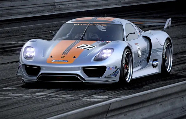 Picture Concept, lights, Porsche, car, 918, the front, RSR