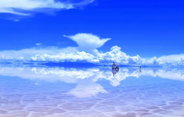 The sky, clouds, anime, after the rain