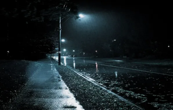 Picture The city, Rain, Black and white, Noir.