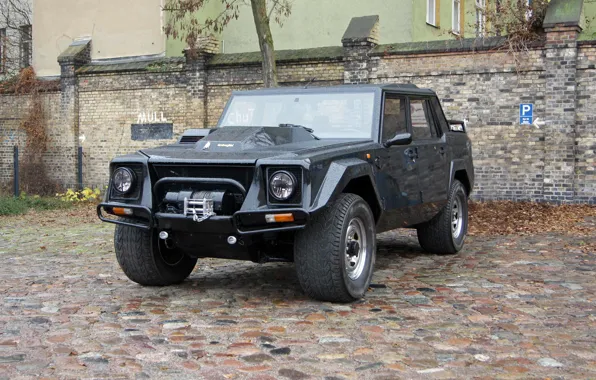 Car, machine, wall, Lamborghini, Parking, pickup, wheel, Lamborghini LM002