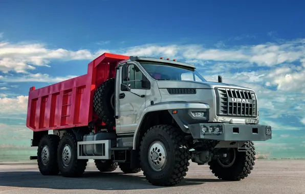 Picture truck, body, Ural, 6x6, dump truck, triaxial, bonnet, URAL