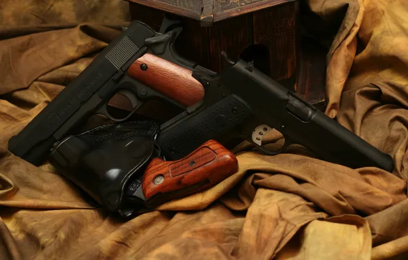 Gun, weapons, three, fabric