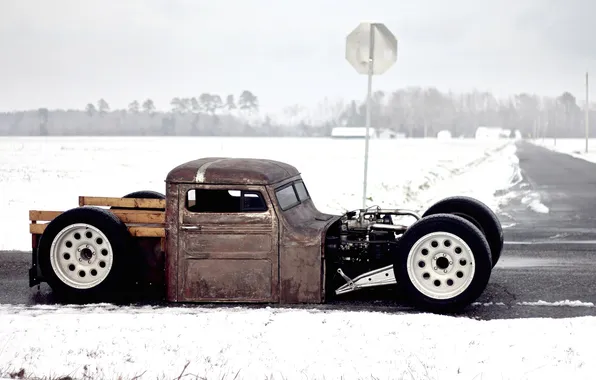 Picture volkswagen, Volkswagen, snow, ratroad, ratrod