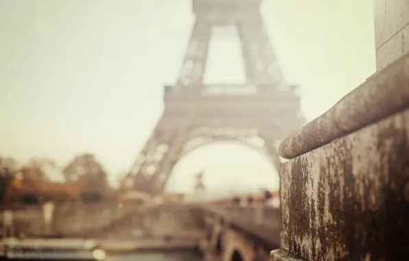The city, Eiffel tower, Paris, blur, bokeh, focus