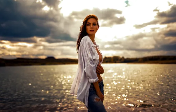 Picture chest, jeans, shirt, sponge, the beauty, Miro Hofmann, Lissy