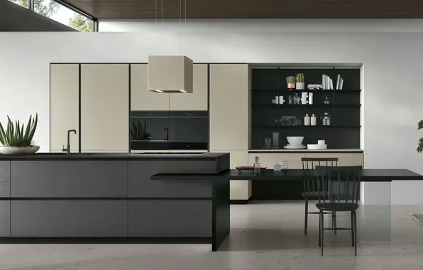 Style, Villa, interior, Italy, kitchen, dining room, dining area, Italian design