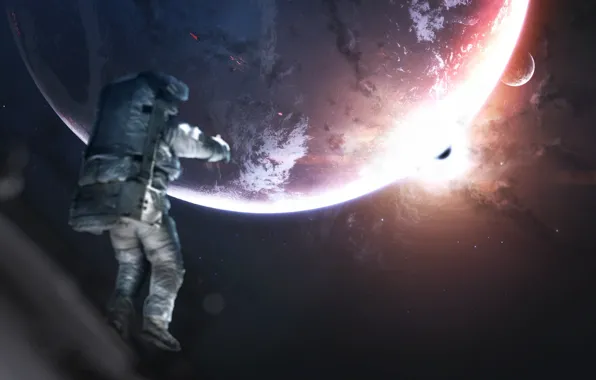 Stars, The suit, Planet, Space, Nebula, Planet, Astronaut, Costume