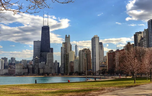 Spring, Chicago, Michigan, Skyscrapers, Building, America, Il, Chicago